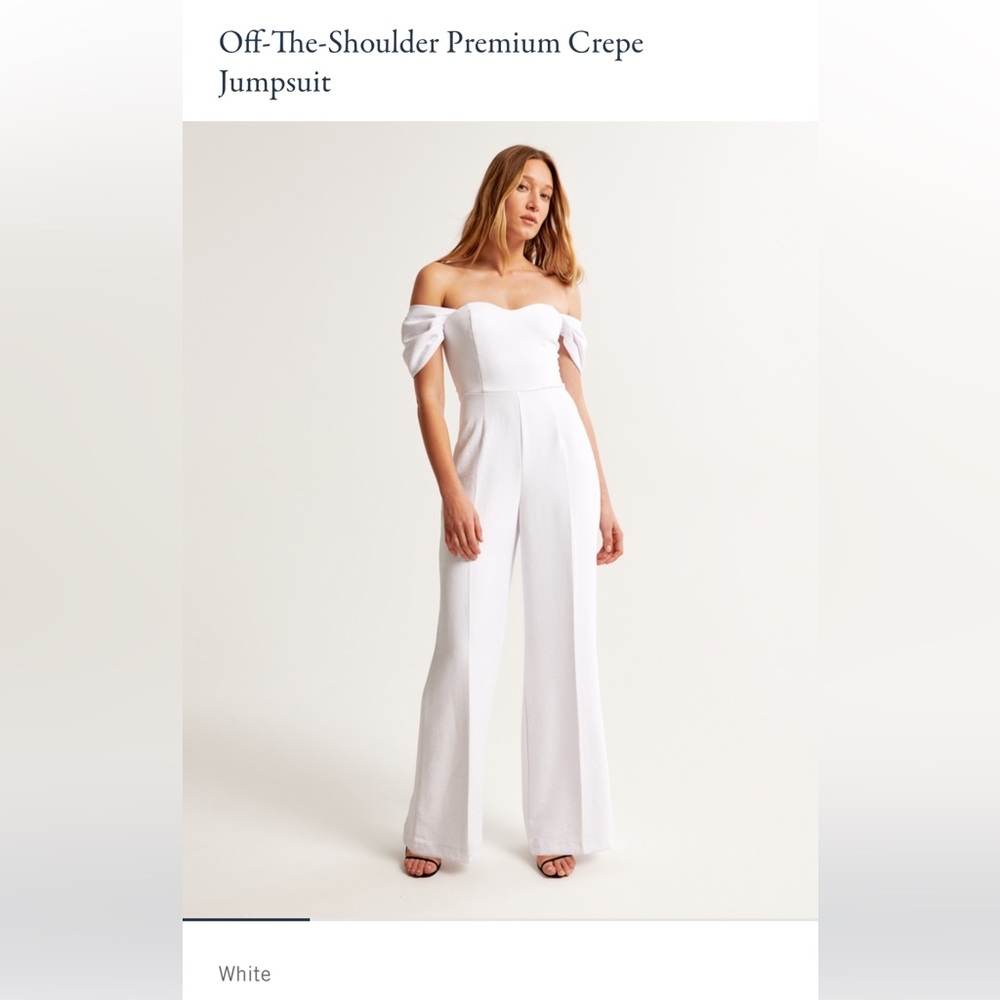 Abercrombie off the shoulder crepe jumpsuit Medium TALL